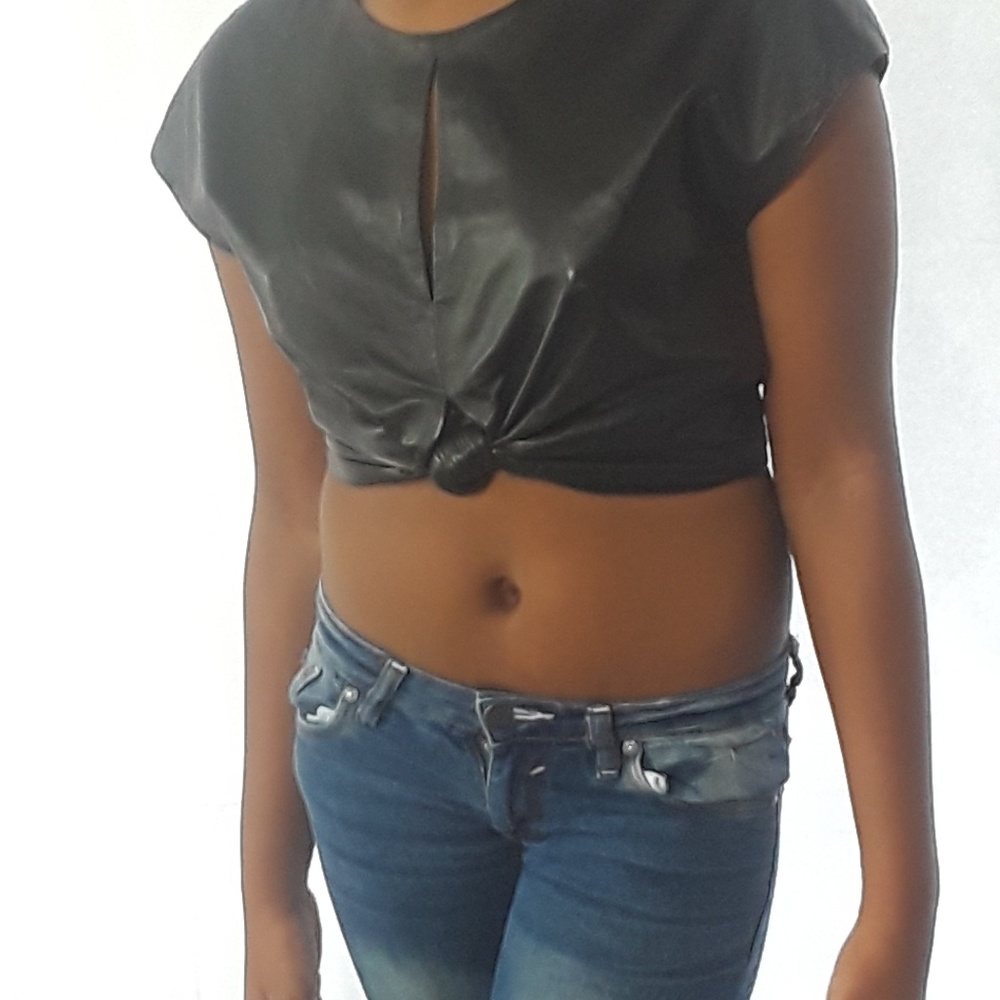 BEBE Black crop top